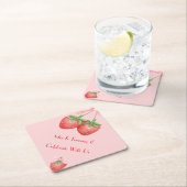 STRAWBERRIES PINK BOW BIRTHDAY  KARTONNEN ONDERZETTERS (Insitu)