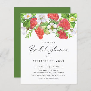 Strawberries Summer Bridal Shower Invitation