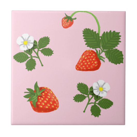 Strawberries Tegeltje (Voorkant)
