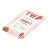 Strawberry 2 verjaardagsuitnodiging magneet (Linkerzijde)