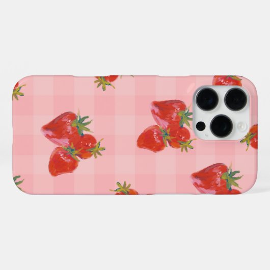 Strawberry Aesthetic Case | Fresh Fruit Vibes iPhone Hoesje (Achterkant horizontaal)