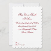 Strawberry Aftermiddag Tea Invitation Kaart (Achterkant)