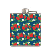 Strawberry and Flower Blue Pattern Monogrammed Heupfles (Achterkant)