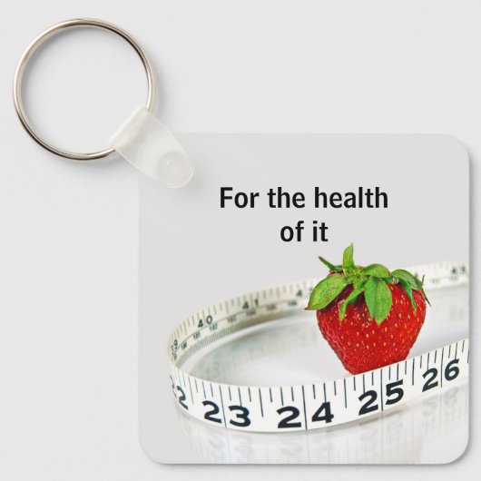 Strawberry and Tape Measure With Quote Sleutelhanger (Voorkant)
