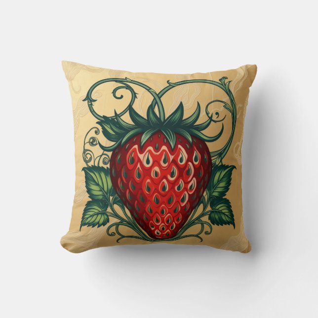 Strawberry Art Design Kussen (Voorkant)