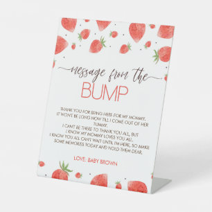 Strawberry Baby shower bericht van het bump teken Reclamebord Met Voetstuk