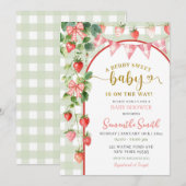 Strawberry Baby Shower Invitation (Devant / Derrière)