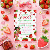 Strawberry Baby Shower Invitation, Berry Sweet Inv Kaart