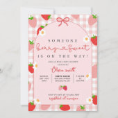 Strawberry Baby Shower Invitation Template, Editab (Devant)