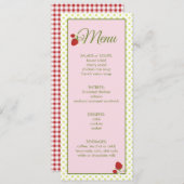 Strawberry Baby shower Menu Kaart (Voorkant / Achterkant)