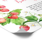 Strawberry Baby Shower Zeg geen baby Poster (Hoek)