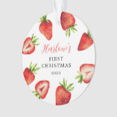 Strawberry Baby's eerste Kerstmis Ornament (voorkant)