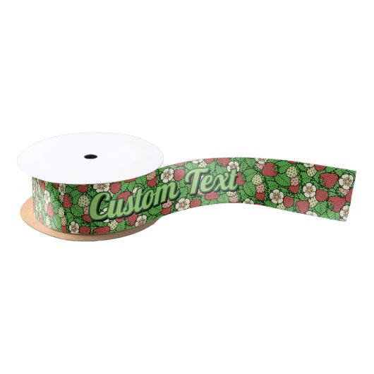 Strawberry Background Pattern Satin Ribbon Lint (Spoel)