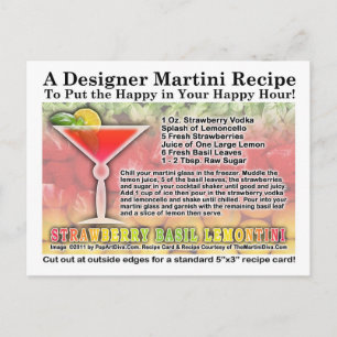 Strawberry Basil Martini Recipe Briefkaart