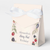 Strawberry Berry Eerste 1e Verjaardagsfeest Bedankdoosjes (Voorkant Zijde)
