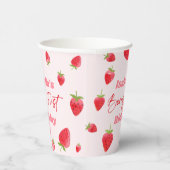 Strawberry Berry Eerste 1e Verjaardagsfeest Papieren Bekers (Rechts)