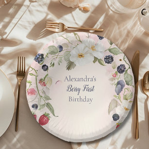 Strawberry Berry Eerste 1e Verjaardagsfeest Papieren Kommen