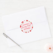 Strawberry Berry Eerste 1e Verjaardagsfeest Ronde Sticker (Envelop)