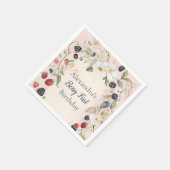 Strawberry Berry Eerste 1e Verjaardagsfeest Servet (Hoek)