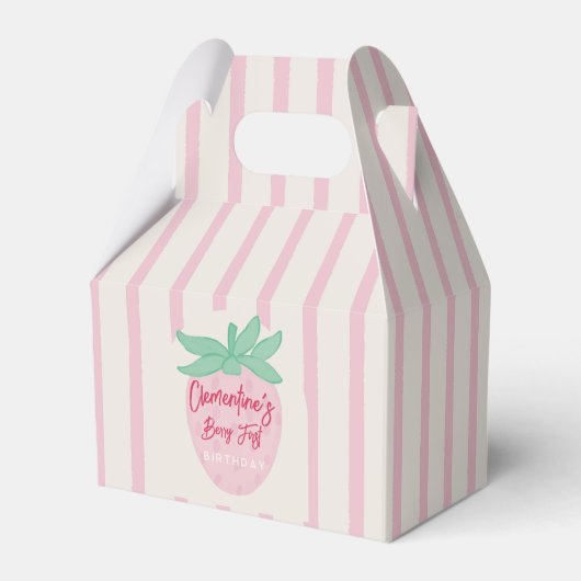 Strawberry Berry First Favor Box Bedankdoosjes (Voorkant Zijde)