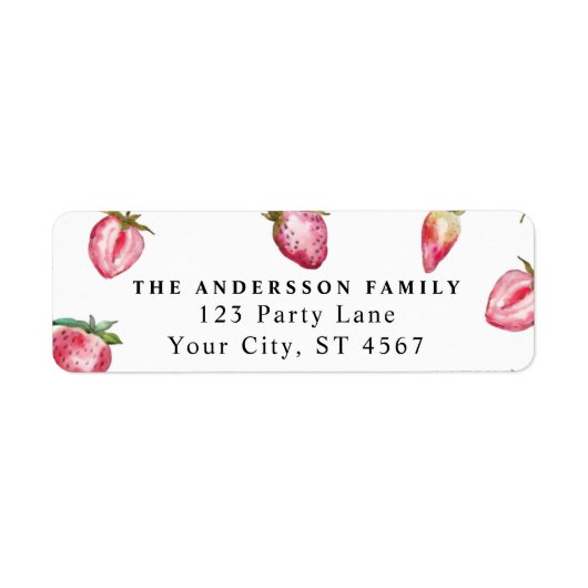 Strawberry Berry First Return Address Label (Voorkant)