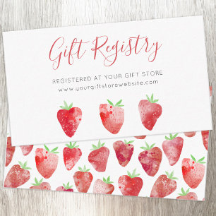 Strawberry Berry Sweet Baby shower Gift Registry Informatiekaartje