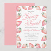 Strawberry Berry Sweet Baby Shower Kaart (Voorkant / Achterkant)