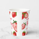 Strawberry Berry Sweet Baby shower Onderweg Papieren Bekers (Links)