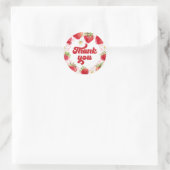 Strawberry Berry Sweet Birthday Dank je Ronde Sticker (Tas)