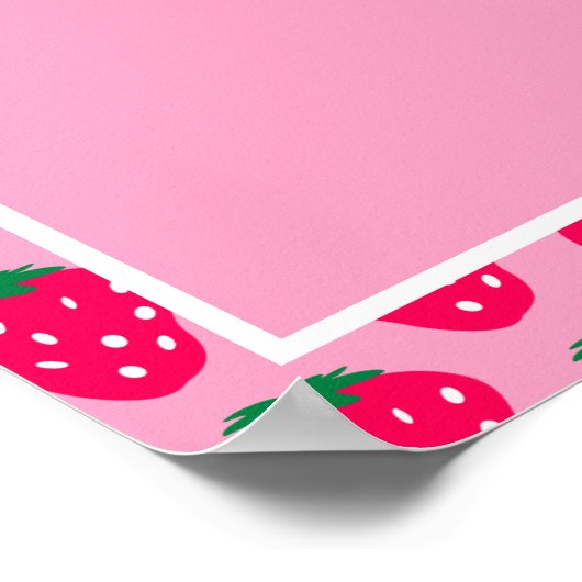 Strawberry Berry Sweet Graduation Party Welkom Poster (Hoek)