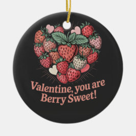 Strawberry Berry Sweet Kids Valentines Day Keramisch Ornament