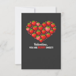 Strawberry Berry Sweet Kids Valentines Day RSVP Kaartje