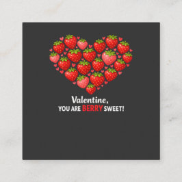 Strawberry Berry Sweet Kids Valentines Day Vierkante Visitekaartje