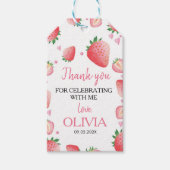 Strawberry Birthday Party Dank u Label Cadeaulabel (Voorkant)