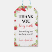 Strawberry Birthday Party Dank u Label Cadeaulabel (Voorkant)