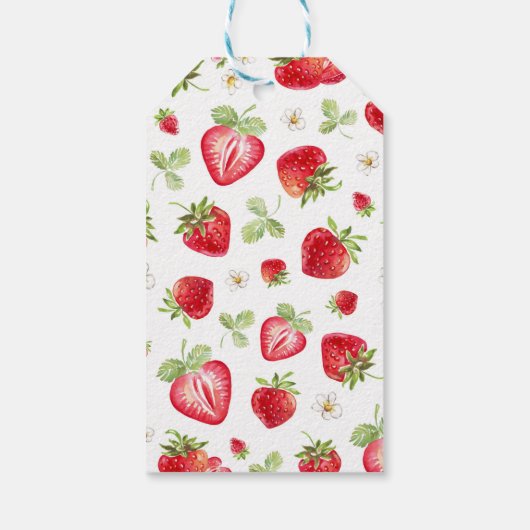 Strawberry Birthday Party Dank u Label Cadeaulabel (Achterkant)