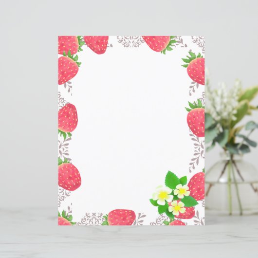 Strawberry Blank Wit Papier (Staand voorkant)
