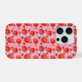 Strawberry Bloom Pattern iPhone Hoesje (Achterkant horizontaal)