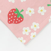 Strawberry Blossom Pink Pattern Fleece Deken (Hoek)