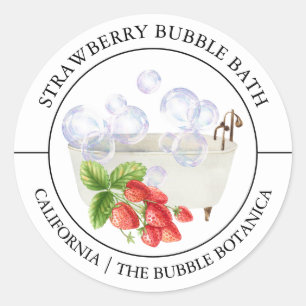 Strawberry Bubble Bath label