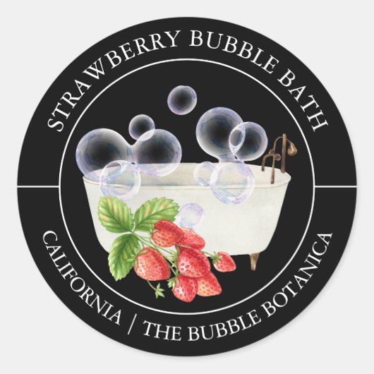 Strawberry Bubble Bath label (Voorkant)