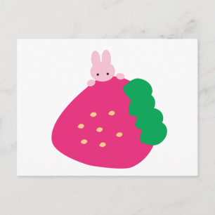 Strawberry Bunny Briefkaart