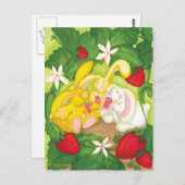 Strawberry Bunny Tea/Briefkaart Briefkaart (Voorkant / Achterkant)