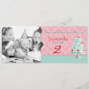 Strawberry Cake Photo Template Birthday Kaart