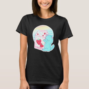 Strawberry Cat Vaporwave 90s Japanese Strawberry M T-shirt