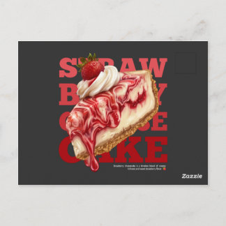 Strawberry Cheesecake Aesthetic Food (dark) Briefkaart