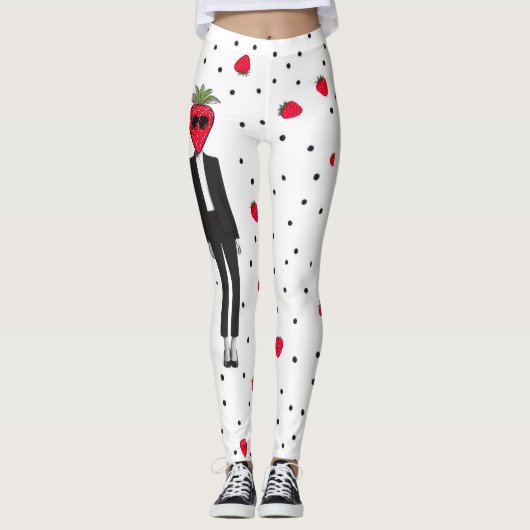 Strawberry Chic – Des leggings de mode excentrique (Devant)