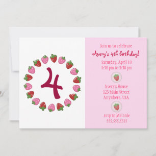 Strawberry Circle Invitation Kaart