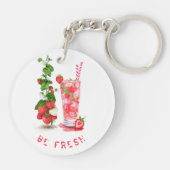 Strawberry Cool Drink Fruits Sleutelhanger Gift (Achterkant)