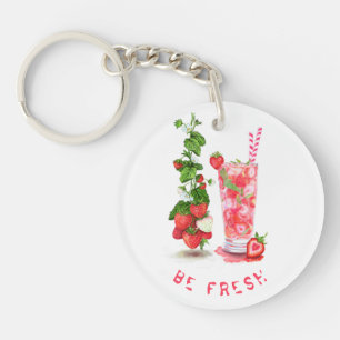 Strawberry Cool Drink Fruits Sleutelhanger Gift